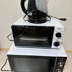 【決まりました】新生活家電セット、レンジ、トースター、電子ケトル