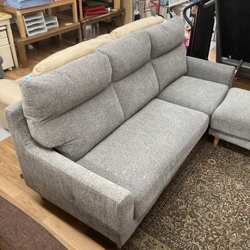 ジモティー限定価格！S336 ⭐ Dselection ファニチャードーム オットマン付き布製 3Pソファ 幅200cm Used 綺