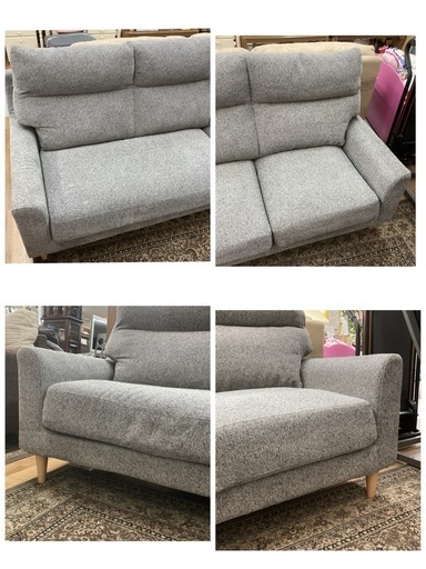 ジモティー限定価格！S336 ⭐ Dselection ファニチャードーム オットマン付き布製 3Pソファ 幅200cm Used 綺