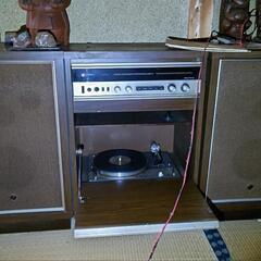 レトロ HITACHI レコードプレーヤー スピーカー