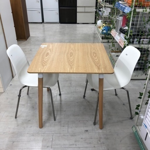 ダイニング3点セットナチュラル×ホワイト【トレファク堺福田店】