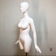 女性マネキン上半身ボディ高さ調節可能　可動式頭・左右腕・両手・マグネット胸・スタンド付きトルソー婦人マネキン傷物　店舗用品の画像