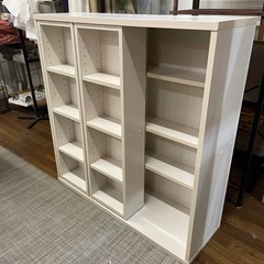 【スライド付きマガジンラック】W90xD29xH92cm クリー...