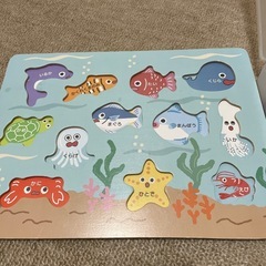 値下げしました！木製パズル　釣りのおもちゃの画像
