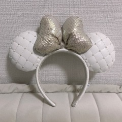 ディズニー カチューシャ キルティング 白