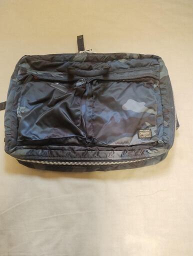 【中古】PORTER 迷彩 ナイロン ブリーフケース リュック