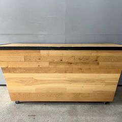 カウンターテーブル バーカウンター ダイニングテーブル 多目的テーブル 作業台 作業テーブル テーブル  キャスター付き 収納付き RWdin11の画像