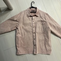ZARA ピンクベージュ デニムシャツ ボタンアップ