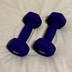 【販売中】ダンベル 3kg 2個セット 紫色