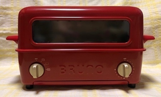 新品未使用　BRUNO ブルーノトースター グリル 2枚焼き 魚焼き レッド 赤