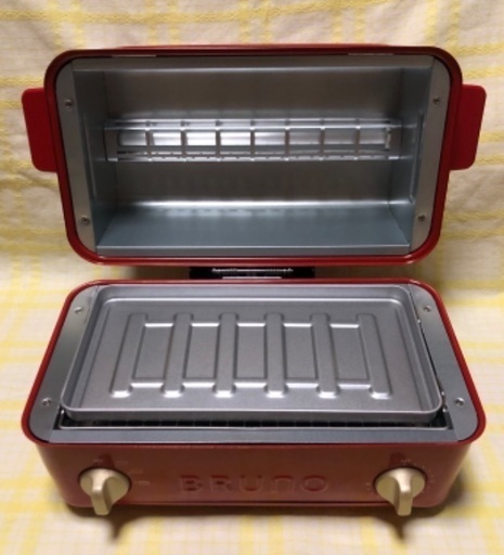 新品未使用　BRUNO ブルーノトースター グリル 2枚焼き 魚焼き レッド 赤