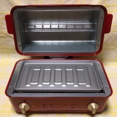 新品未使用　BRUNO ブルーノトースター グリル 2枚焼き 魚焼き レッド 赤の画像