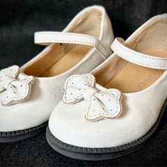 女の子 結婚式 靴 白 15cm シューズ フォーマル キッズ ジュニアの画像
