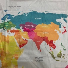 新品未使用！世界地図　タペストリー 150×130の画像