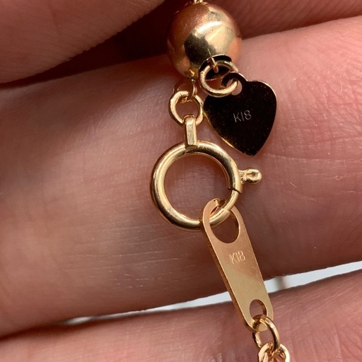 K18 ピンクピンクゴールド　パイプロープチェーン　4.7g 約70cm