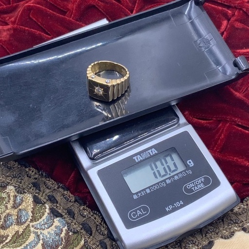 K18 pt900 印台ダイヤモンド　リング　10g 約13号