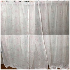 新生活にハートがいっぱいとっても可愛いレースカーテン(フック付の画像