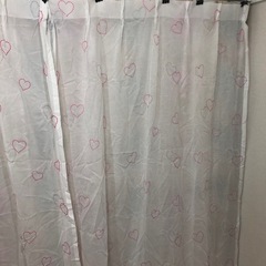 新生活にハートがいっぱいとっても可愛いレースカーテン(フック付の画像
