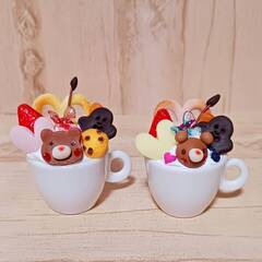 小さなクマさんカップパフェ４個セット　透明容器付きの画像