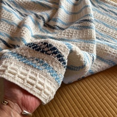 ワッフル織り　カバー　ざっくり　ニット　ファブリック の画像