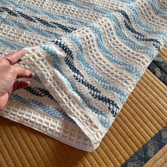 ワッフル織り　カバー　ざっくり　ニット　ファブリック の画像