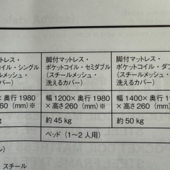 無印良品 セミダブルベッド 脚付きマットレスの画像