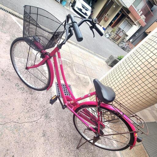 ママチャリ 自転車 25インチ ビビッドピンク (R) 上新庄の自転車の中古