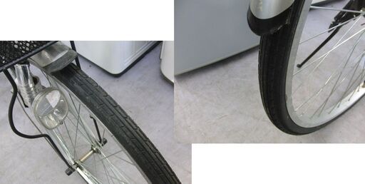 27インチ 自転車 変速なし カゴ ライトあり シンプル シルバー 札幌 手稲 