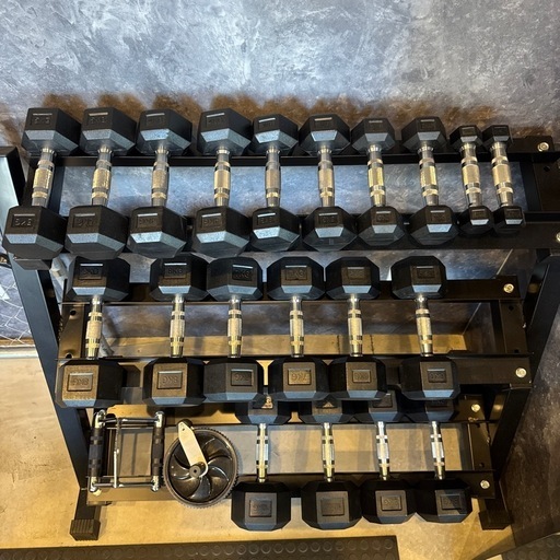 極上品 北海道旭川市 地方発送高額 ヘックス ダンベル＋台セット！総重量110kg！使用期間半年