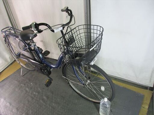 E165　★整備済み　中古電動自転車　YAMAHA PASナチュラ　ネイビー　★【26インチ　　8.7Ah　バッテリー良好】
