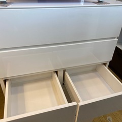 ⭐️美品⭐️NITORI ハイチェストクエス（86-6HC WH）シンプルデザイン 人気のホワイトカラー No.1980 KEの画像