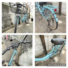 値下げ中‼️6段切替付き 鍵付き らくらくスタンド 24インチ自転車 ママチャリ おしゃれカラーの画像