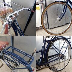 27インチ 自転車 シティサイクル 3段変速 ネイビー系 POGGIALI