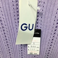 【GU】トップス　S サマーニット　ラベンダー　新品
の画像