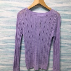 【GU】トップス　S サマーニット　ラベンダー　新品
の画像