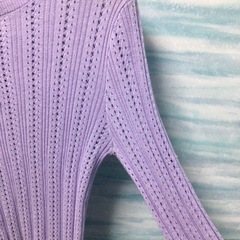 【GU】トップス　S サマーニット　ラベンダー　新品
の画像