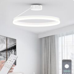 【商談中】 Auesk LED シーリングライト 6畳 led ライト 無段階調光/調色 リモコン アプリ制御 玄関 廊下 寝室 キッチ 和室 洋室用 天井 照明（40CM、ホワイト）の画像