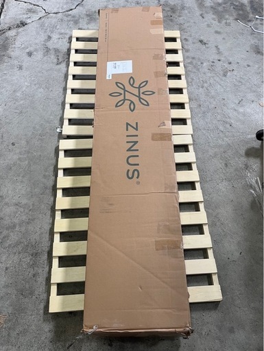 【ご成約】
67a ZINUS【未使用品・開封品】メタル ウッド ベッド フレーム ダブル Suzanne l and Wood Platform ブラウン すのこ パイン材 スチール ジヌス IRPBH