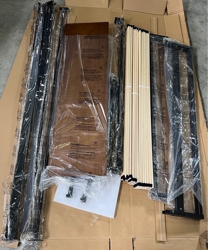 【ご成約】
67a ZINUS【未使用品・開封品】メタル ウッド ベッド フレーム ダブル Suzanne l and Wood Platform ブラウン すのこ パイン材 スチール ジヌス IRPBH