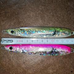 メタルジグ140g　ピンク　黄緑の画像