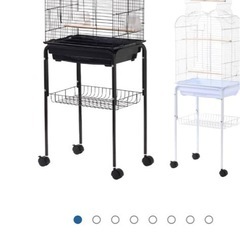 鳥のかごスタンド　スタンドのみ　黒　中古の画像