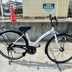丸石 27インチ 6段変速 中古 自転車 学生 買取 引取 ホワイト 