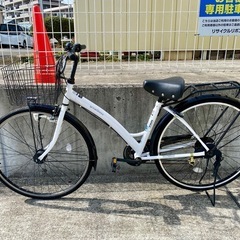 丸石 27インチ 6段変速 中古 自転車 学生 買取 引取 ホワイト の画像