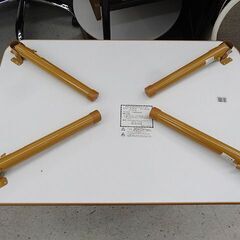 【恵庭】☆中古品☆ミツワ 折りたたみテーブル 木目調 ナチュラル PayPay支払いOK！の画像