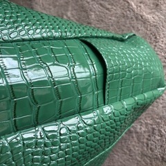 新品グリーン　トートバッグの画像