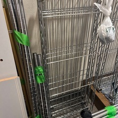 中古　スチールラック90cm x 36cm x 159 キャスタ...