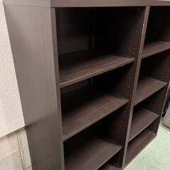木製 2列4段 収納棚 飾り棚 本棚 カラーボックス ブラウン 幅120cm×奥行40cm×高さ129cmの画像