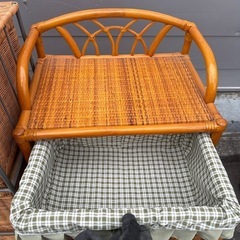 籠 カゴ キャビネット チェスト レトロ ヴィンテージ 編み込み 収納ケース　の画像