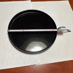No.124　木製漆器黒丸盆33cm