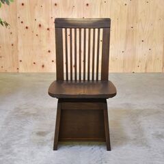≪zyt2046ジ≫ 和風デザイン 回転チェア アサヒファニチャー製? ダイニングチェア 浮造/木目/杢目/こたつテーブル用/中古家具/宮城県仙台市 70317-04の画像